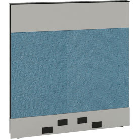 Global Industrial 695958BLBE Interion® Modular Partition Base Panel with Baseline Raceway Power, 36"W x 38"H, Blue image.