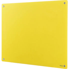 Global Industrial™ Magnetic Glass Dry Erase Board - 48"W x 36"H - Yellow 