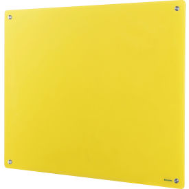 Global Industrial™ Magnetic Glass Dry Erase Board - 48"W x 36"H - Yellow Image