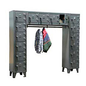 Strong Hold Products 7.56-16D-WR-180 StrongHold® 16 Person Free Standing Door Locker, 90"W x 18"D x 72"H, Gray, Unassembled image.