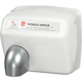 World Dryer Corporation DXA5-974AU World Dryer Deluxe Automatic Hand Dryer, White Steel, 120V image.