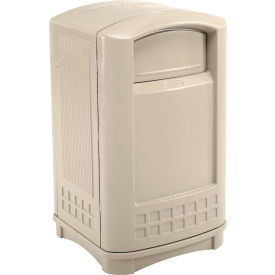 Rubbermaid Commercial Products FG396400BEIG Rubbermaid Plaza Waste Receptacle, 50 Gallon - Beige image.