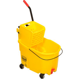 Rubbermaid Commercial Products FG618688YEL Rubbermaid WaveBrake® 2.0 Mop Bucket & Wringer Combo w/Side Pressure - 44 Qt. image.
