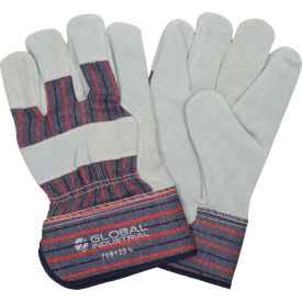 Global Industrial 708123L Global Industrial™ Leather Palm Safety Gloves with 2-1/2" Safety Cuff, Large, 1 Pair image.