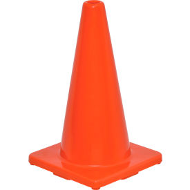 Global Industrial 708136 Global Industrial™ 18" Traffic Cone, Non-Reflective, Solid Orange Base, 2-1/2 lbs image.