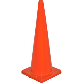 Global Industrial 708138 Global Industrial™ 36" Traffic Cone, Non-Reflective, Solid Orange Base, 10 lbs image.