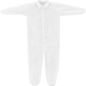 Global Industrial 708186XXXL Global Industrial™ Disposable Polypropylene Coverall, Elastic Wrists/Ankles, WHT, 3XL, 25/Case image.