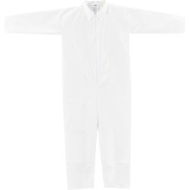 Global Industrial 708188L Global Industrial™ Disposable Microporous Coverall, Open Wrists/Ankles, White, Large, 25/Case image.