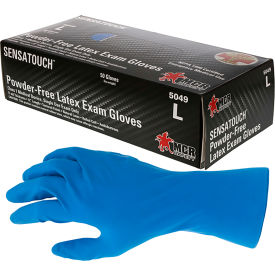 MCR Safety 6012S MCR Safety 6012 Nitri-Med Nitrile Medical/Exam Textured Gloves, Powder-Free, Blue, 12", S, 100/Box image.