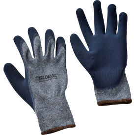 Global Industrial 708349L Global Industrial™ Ultra-Grip Foam Latex Coated Gloves, Poly/Cotton Knit, Black/Gray, Large image.