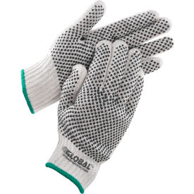 Global Industrial 708351M Global Industrial™ PVC Dot Knit Gloves, Double-Sided, Black, Medium, 12 Pairs image.
