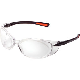 Global Industrial 708404CL Global Industrial™ Frameless Safety Glasses, Side Shields, Anti-Fog, Clear Lens, Black Frame image.