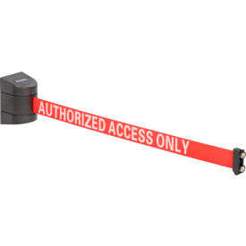 Global Industrial 708418RWA Global Industrial™ Magnetic Retractable Belt Barrier, Black Case W/15 Red "Authorized" Belt image.