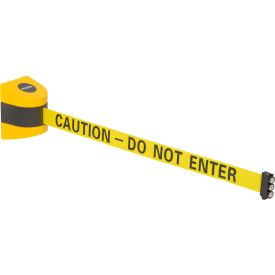 Global Industrial 708419YBC Global Industrial™ Magnetic Retractable Belt Barrier, Yellow Case W/30 Yellow "Caution" Belt image.
