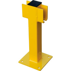 Global Industrial 708437 Global Industrial™ Steel Lift-Out Guard Rail In-Line Post, Single-Rail, 20"H, Yellow image.