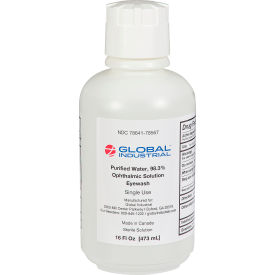 Global Industrial 708567 Global Industrial™ Emergency Eyewash, 16 Oz., 1 Bottle image.