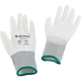 Global Industrial 708605M Global Industrial™ Flat Polyurethane Coated Gloves, White, Medium image.