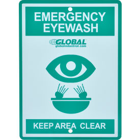 Global Industrial 708RP545 Global Industrial™ Emergency Eyewash Station Sign, Replacement image.