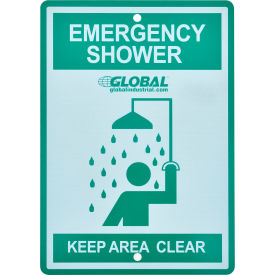 Global Industrial 708RP546 Global Industrial™ Replacement Emergency Shower Sign image.