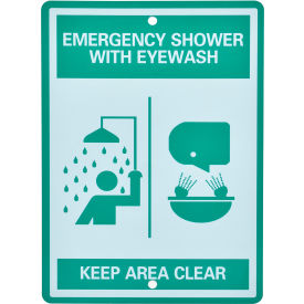 Global Industrial 708RP547 Global Industrial™ Emergency Eyewash/Shower Station Sign, Replacement image.