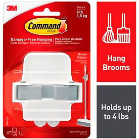 3M Command Broom and Mop Gripper Includes 1 Gripper and 2 Strips 