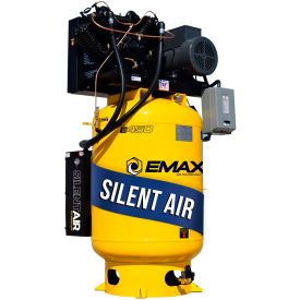 Emax Compressor ESP10V120V1 EMAX ESP10V120V1 Silent Air Compressor, 10 HP, 120 Gal, Vertical, 175 PSI, 38 CFM, 208/230 image.