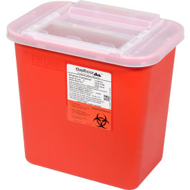 OAKRIDGE PRODUCTS INC-113906 0320-1500 Oakridge Products 2 Gallon Sharps Container w/ Slide Lid, Red image.