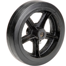 Global Industrial 748617B Global Industrial™ 10" x 2-1/2" Mold-On Rubber Wheel - Axle Size 3/4" image.
