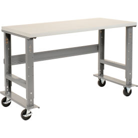 Global Industrial™ Mobile Workbench 48 x 30"" Adjustable Height Laminate Square Edge