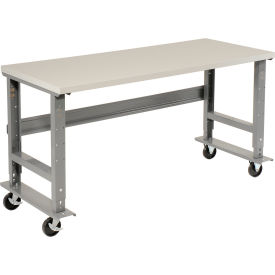 Global Industrial™ Mobile Workbench 72 x 30"" Adjustable Height Laminate Square Edge
