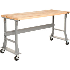 Global Industrial 183427A Global Industrial™ Mobile Workbench, 48 x 30", Flared Leg, Maple Butcher Block Square Edge image.