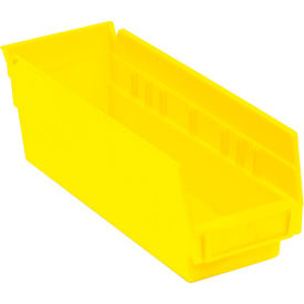 Akro-Mils 30120YELLO Akro-Mils Plastic Nesting Storage Shelf Bin 30120 - 4-1/8"W x 11-5/8"D x 4"H Yellow image.