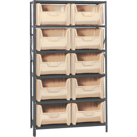 Quantum QSBU-700 Shelving With 10 Giant Hopper Bins Ivory 42x18x75