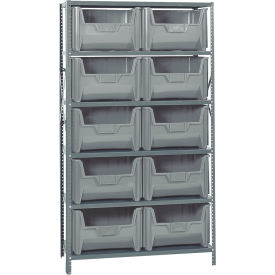 Quantum QSBU-700 Shelving With 10 Giant Hopper Bins Gray 42x18x75