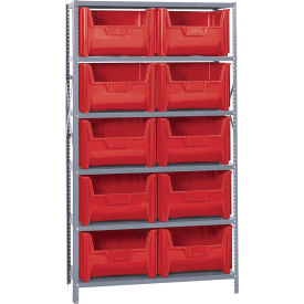 Quantum QSBU-700 Shelving With 10 Giant Hopper Bins Red 42x18x75