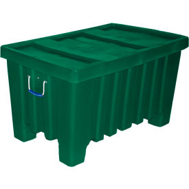 Forkliftable Plastic Bulk Shipping Container w/ Lid 43"L x 26-1/2"W x 24"H 550 lb. Capacity Green 