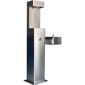 Global Industrial 761216 Global Industrial™ Outdoor Drinking Fountain with Bottle Filler, Stainless image.