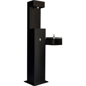 Global Industrial 761216BKF Global Industrial™ Outdoor Drinking Fountain & Bottle Filling Station w/ Filter, Black image.