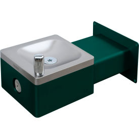 Global Industrial Outdoor Wall Mount Drinking Fountain, Green