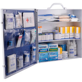 Global Industrial 761296A Global Industrial™ First Aid Kit, 75-100 Person, ANSI Compliant, 3-Shelf Steel Cabinet image.