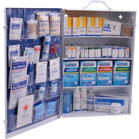 Global Industrial 761297A Global Industrial™ First Aid Kit, 100-150 Person, 2015 ANSI Compliant, 4-Shelf Steel Cabinet image.