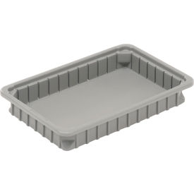 Dandux Dividable Stackable Plastic Box 50P0112024 -  16""L x 11""W x 2-1/2""H Gray