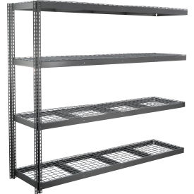 Global Industrial 4 Shelf Extra Heavy Duty Boltless Shelving Add On 96""W x 24""D x 60""H Wire Deck