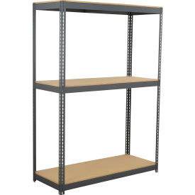 Global Industrial 3 Shelf Extra Heavy Duty Boltless Shelving Starter 72""W x 15""D x 60""HWood Deck