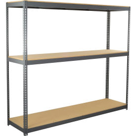 Global Industrial 3 Shelf Heavy Duty Channel Boltless Shelving Starter 96""W x 48""D x 72""HWood Deck