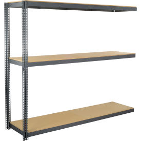 Global Industrial 3 Shelf Extra Heavy Duty Boltless Shelving Add On 96""W x 24""D x 96""H Wood Deck