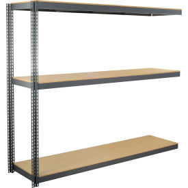 Global Industrial 3 Shelf Heavy Duty Channel Boltless Shelving Add On 96""W x 48""D x 96""HWood Deck