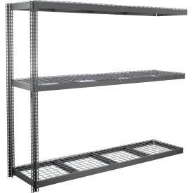 Global Industrial 3 Shelf Extra Heavy Duty Boltless Shelving Add On 96""W x 24""D x 84""H Wire Deck