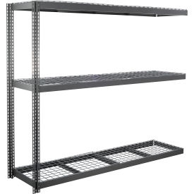 Global Industrial 3 Shelf Heavy Duty Channel Boltless Shelving Add On 96""Wx48""Dx96""H Wire Deck