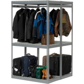 Global Industrial 796548 Global Industrial™ Boltless Luggage Garment Combo Rack - 48"W x 48"D x 84"H image.